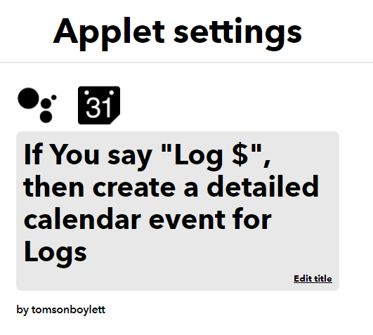 IFTTT Applet Thumbnail